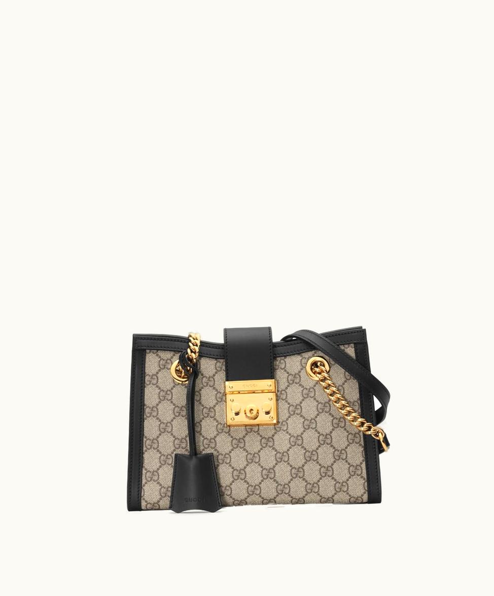 Gucci Gucci Padlock Small GG Shoulder Bag GG Supreme Canvas Shoulder Bag Beige
