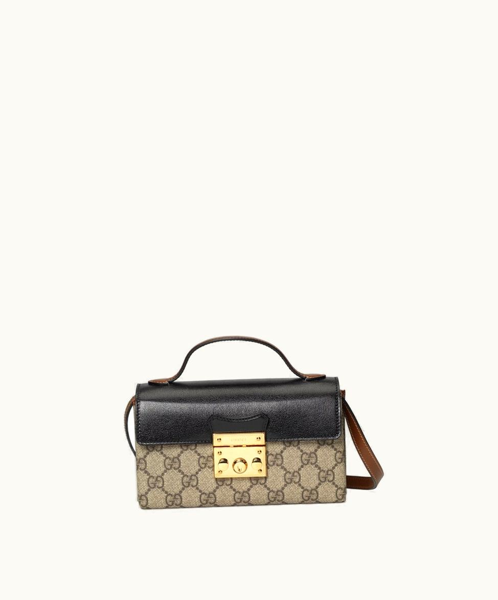 Gucci Gucci Padlock Mini Bag Beige And Ebony GG Supreme