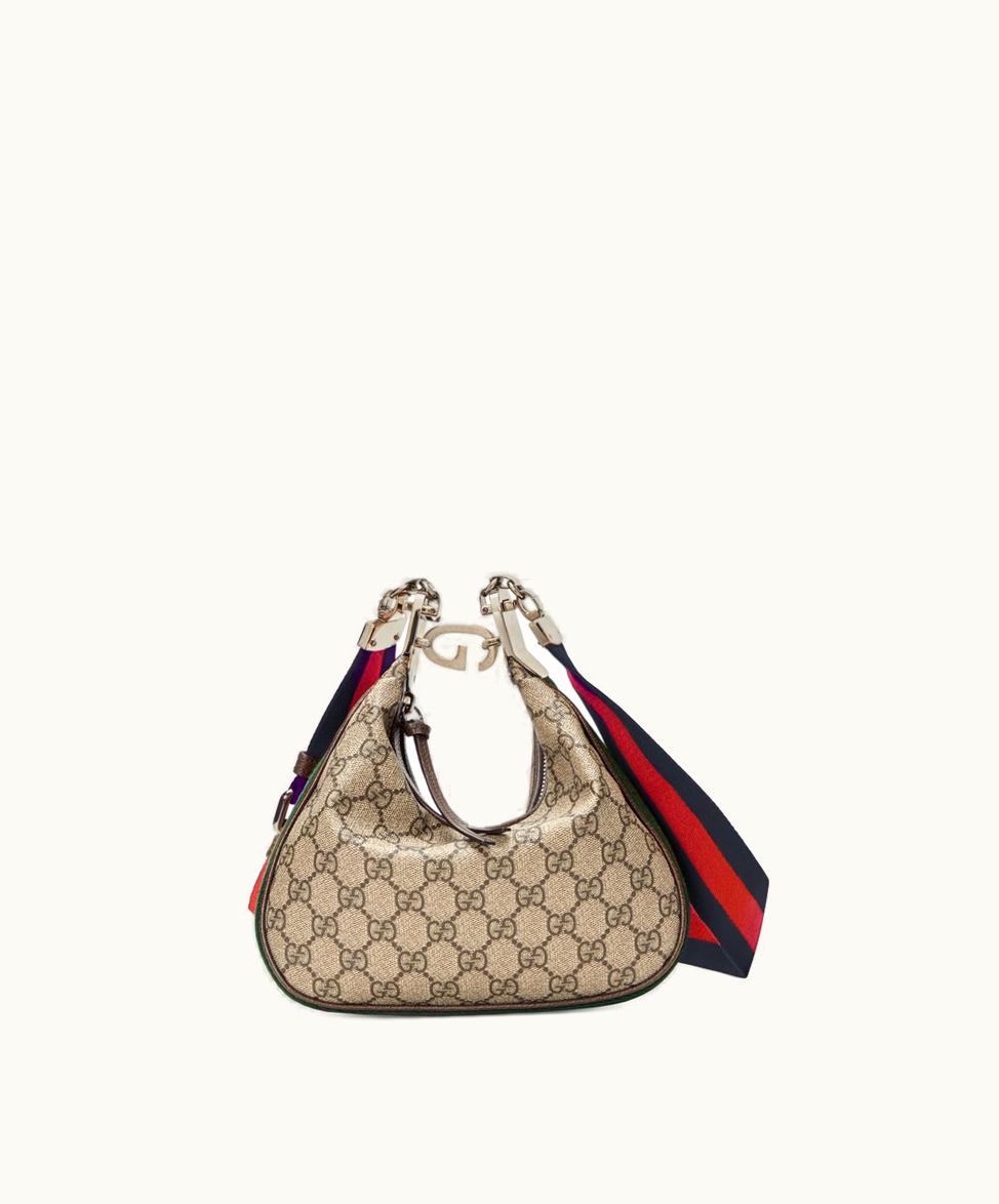 Gucci Gucci Attache Small Shoulder Bag Beige And Ebony Supreme
