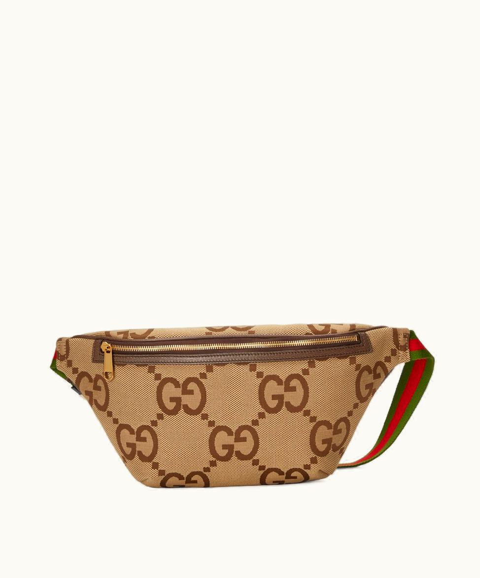 Gucci Gucci Jumbo GG Belt Bag Camel And Ebony GG Canvas