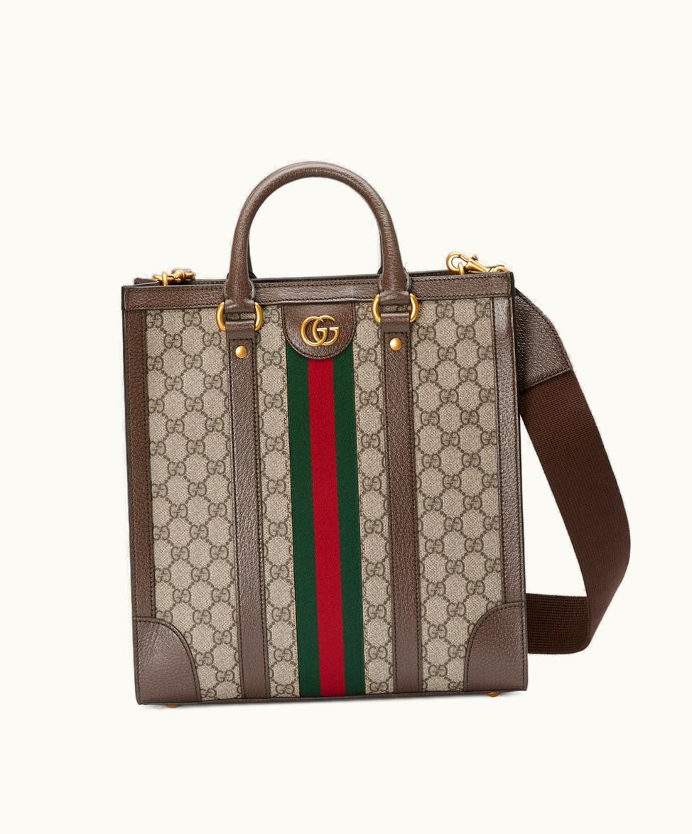 Gucci Gucci Ophidia Medium Tote Bag Beige And Ebony Supreme Classic GG Canvas