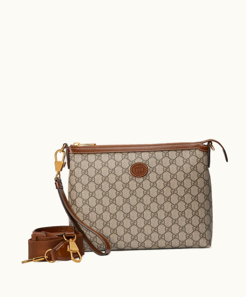 Gucci Gucci Savoy Traveler Luggage Beige And Ebony GG Supreme