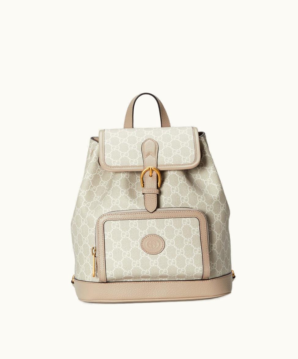 Gucci Gucci Backpack With Interlocking G Beige And White GG Supreme