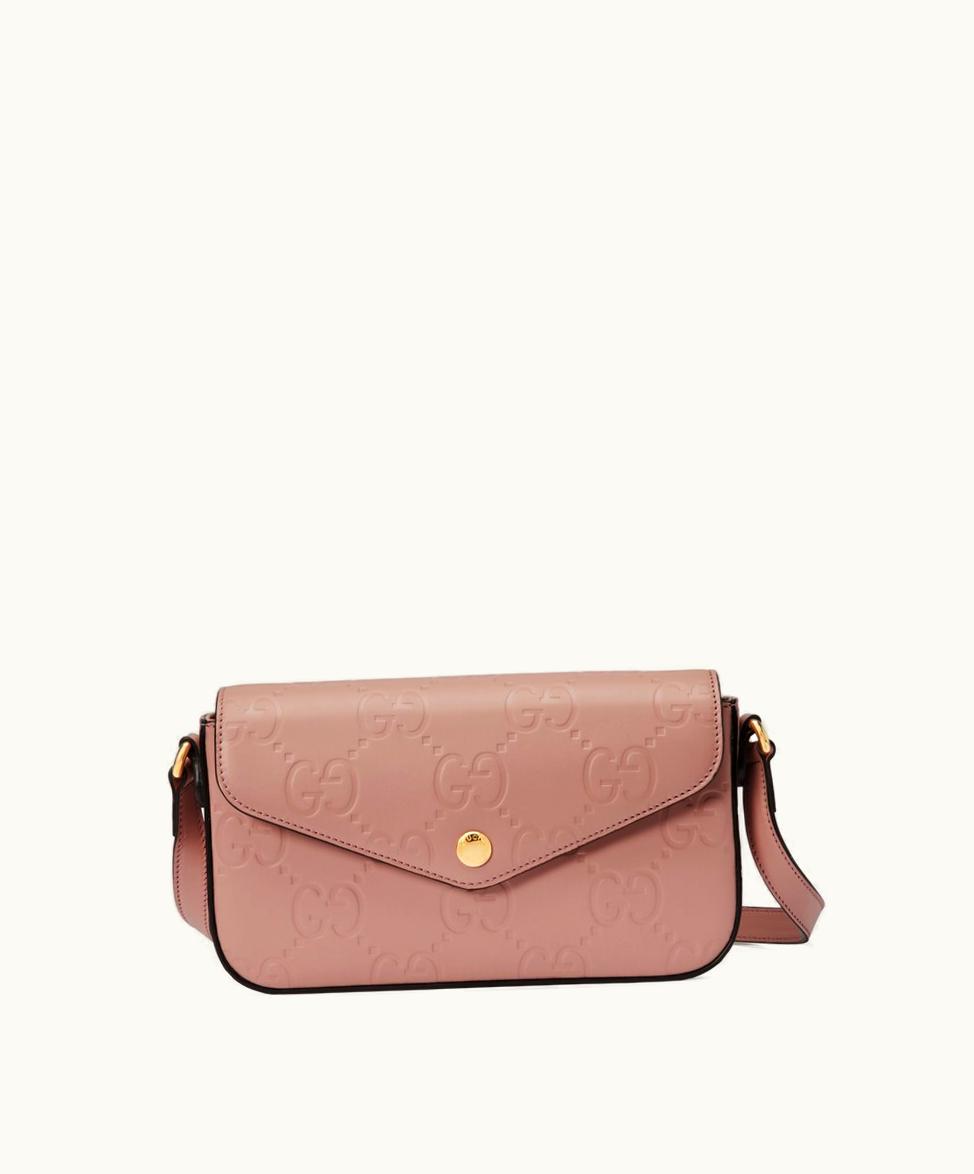 Gucci Gucci GG Super Mini Shoulder Bag Pink Leather