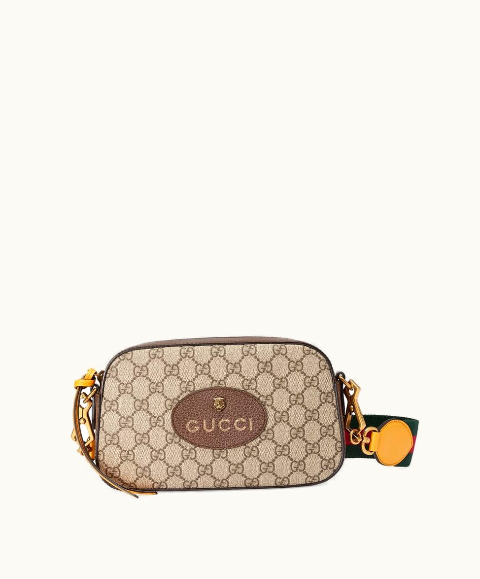 Gucci Gucci Neo Vintage GG Supreme Messenger Bag Beige And Ebony