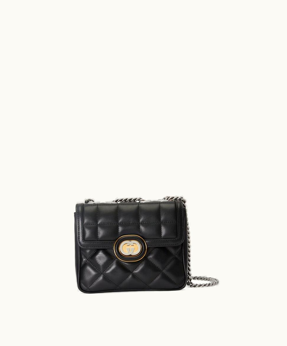 Gucci Gucci Deco Mini Shoulder Bag Black Leather