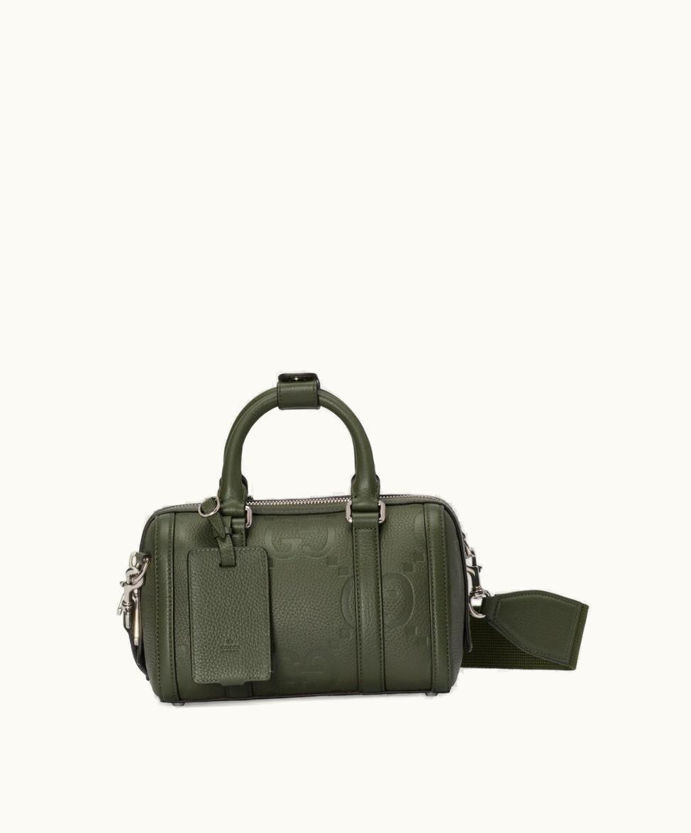 Gucci Gucci Jumbo GG Mini Duffle Bag Dark Green Leather