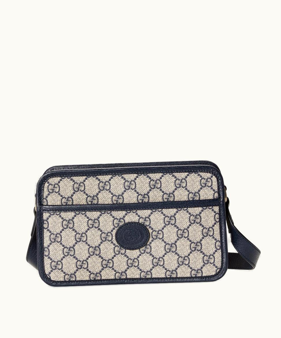 Gucci Gucci Mini Bag With Interlocking G Beige And Blue Supreme