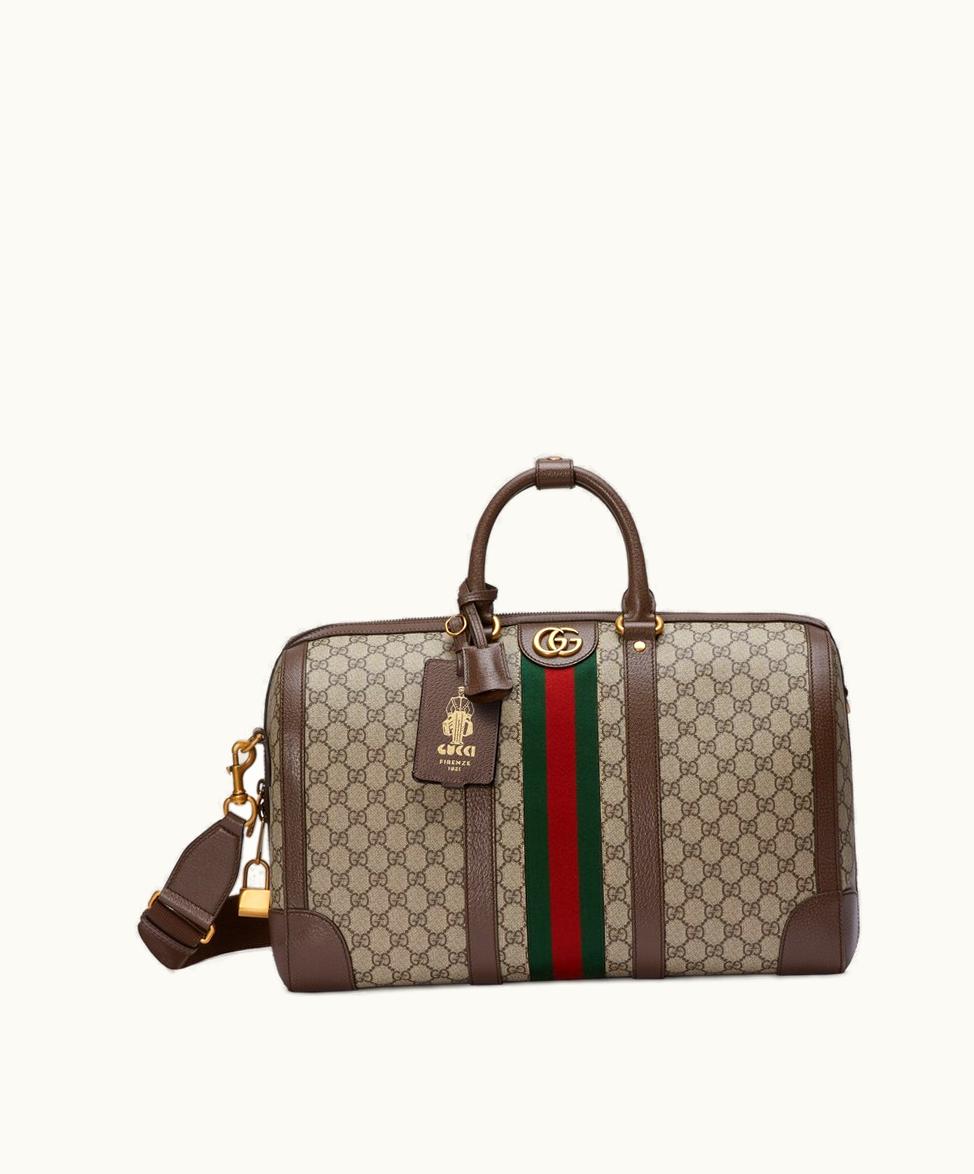 Gucci Gucci Savoy Small Duffle Bag Beige And Ebony Supreme
