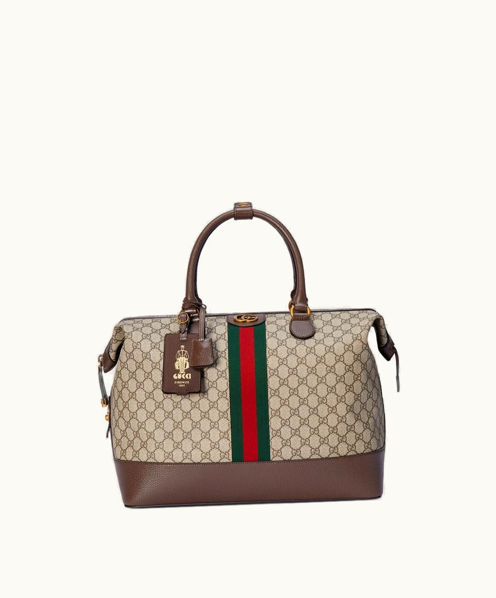 Gucci Gucci Savoy Duffle Bag Beige And Ebony Supreme