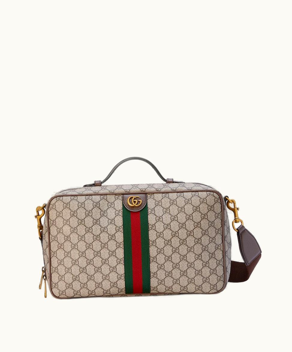 Gucci Gucci Savoy Shoe Case Beige And Ebony Supreme