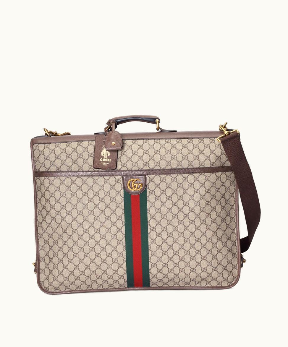 Gucci Gucci Savoy Garment Bag Beige And Ebony Supreme