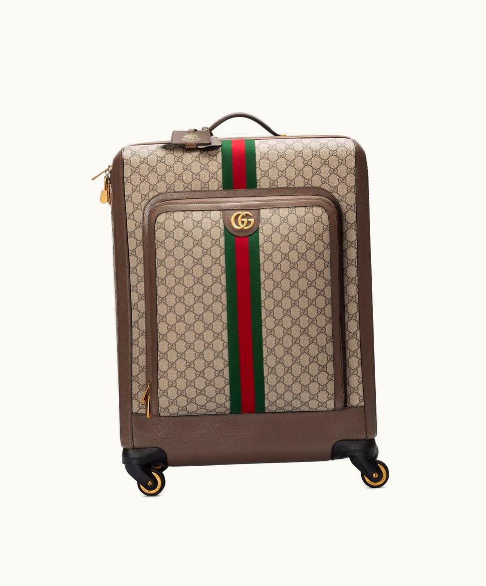 Gucci Gucci Savoy Medium Trolley Beige And Ebony Supreme