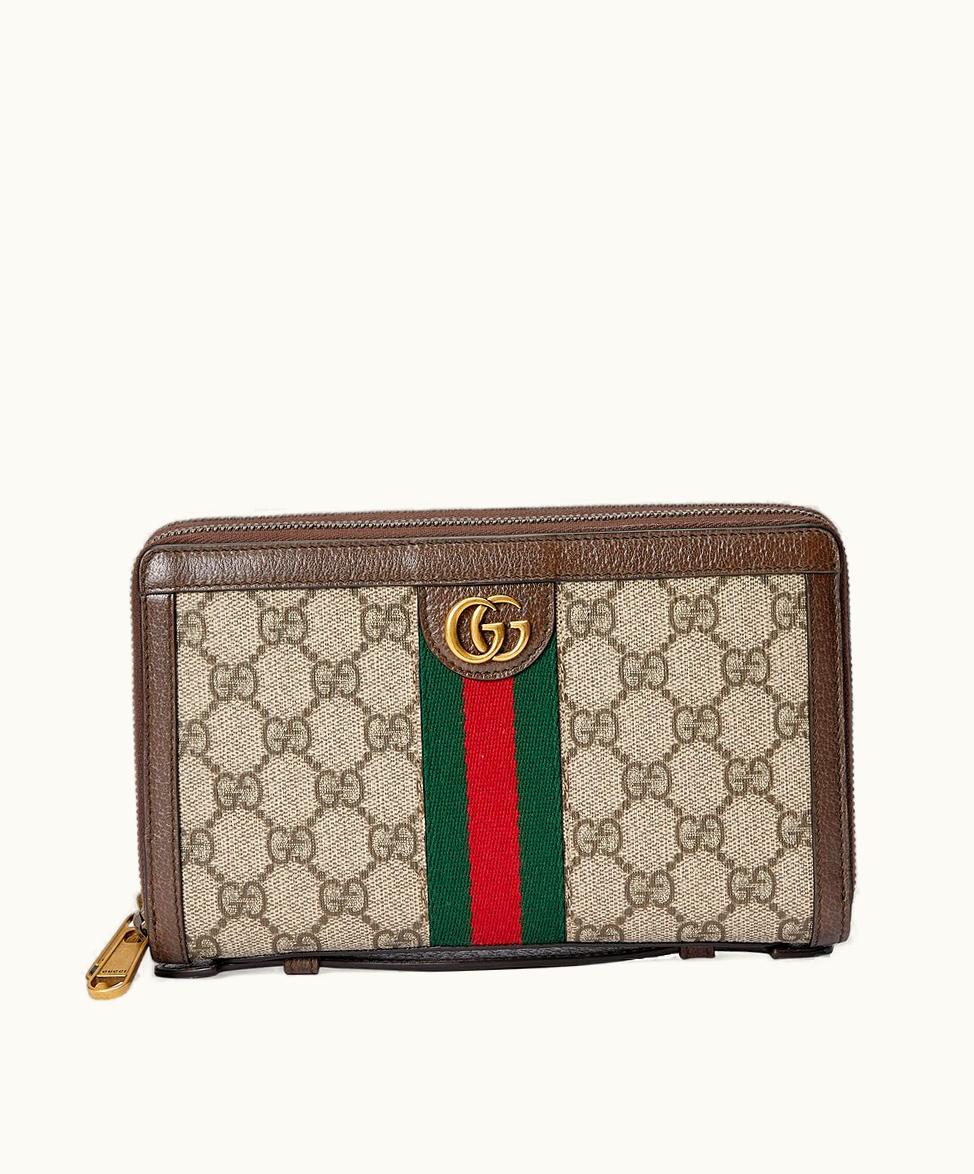Gucci Gucci Ophidia GG Travel Case Beige And Ebony Supreme