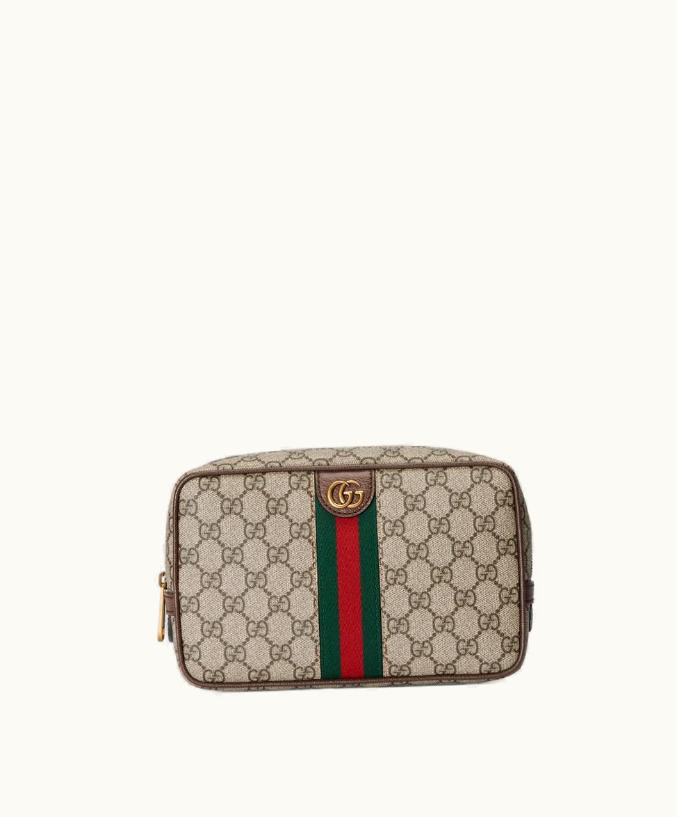 Gucci Gucci Savoy Toiletry Case With Web Green And Red Supreme