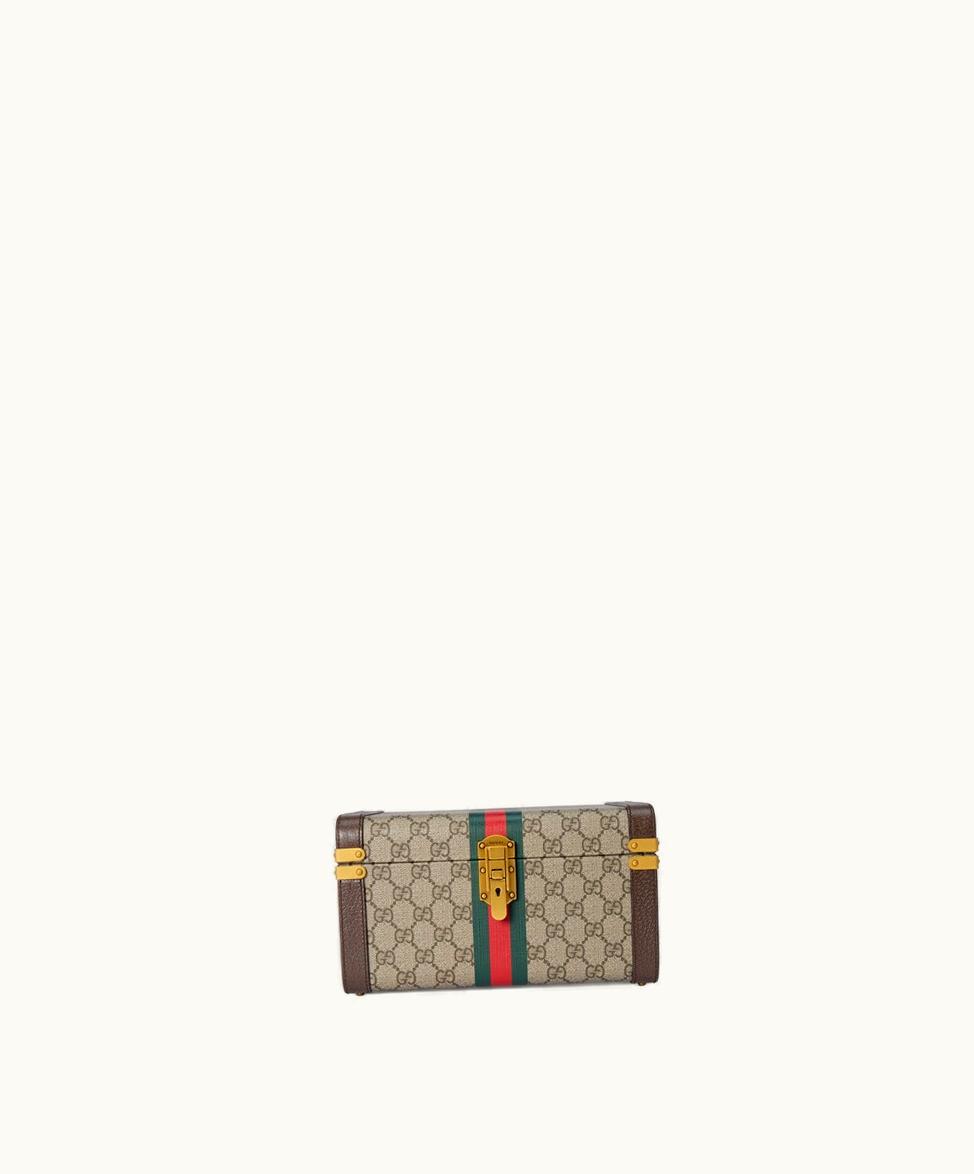 Gucci Gucci Savoy Large Beauty Case Beige And Ebony Supreme