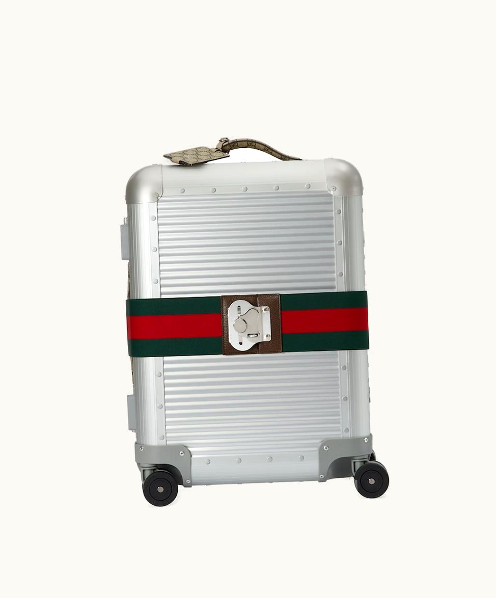 Gucci Gucci Porter Cabin Plus Trolley With Strap Silver Aluminum