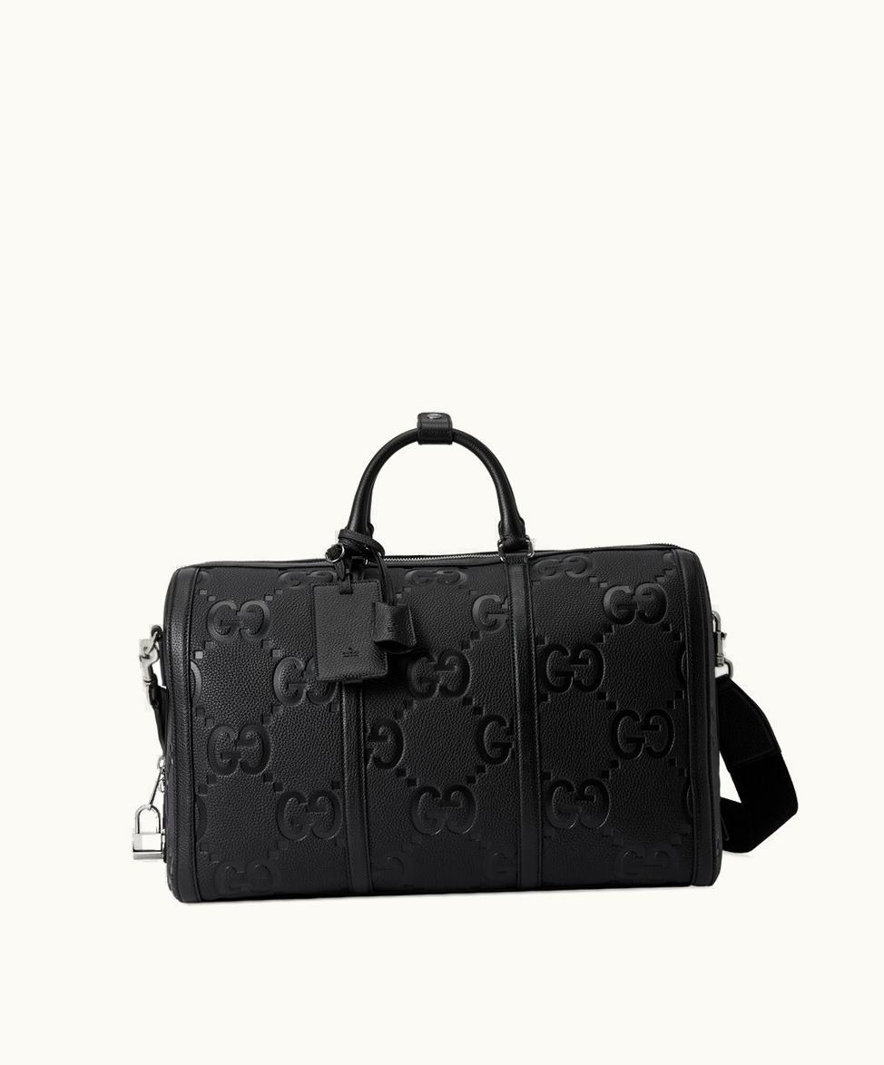 Gucci Gucci Jumbo GG Small Duffle Bag Black Leather
