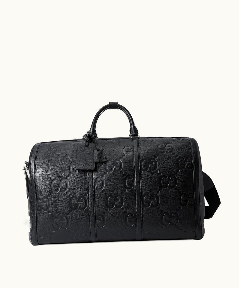 Gucci Gucci Jumbo GG Large Duffle Bag Black Leather