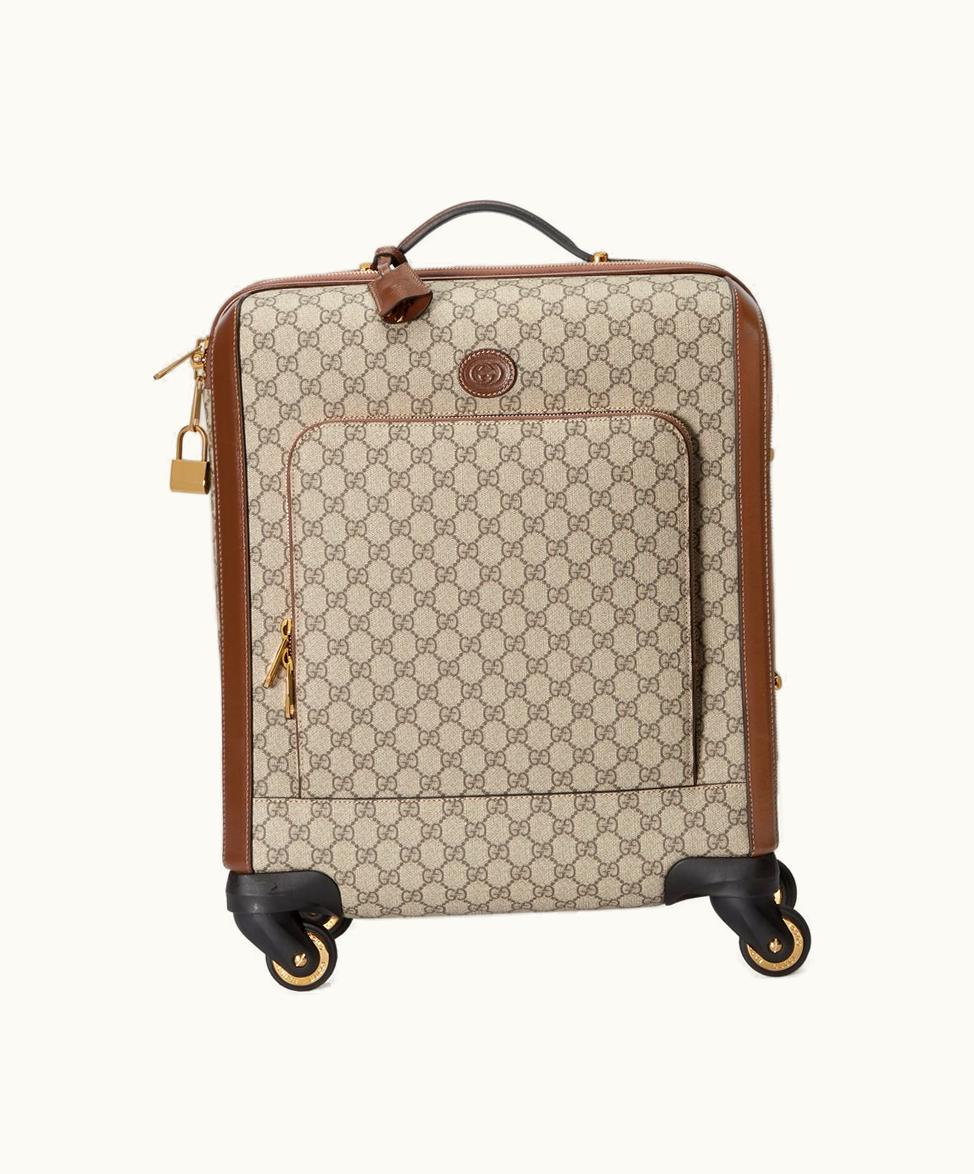 Gucci Gucci GG Small Cabin Trolley With Interlocking G Beige And Ebony Supreme