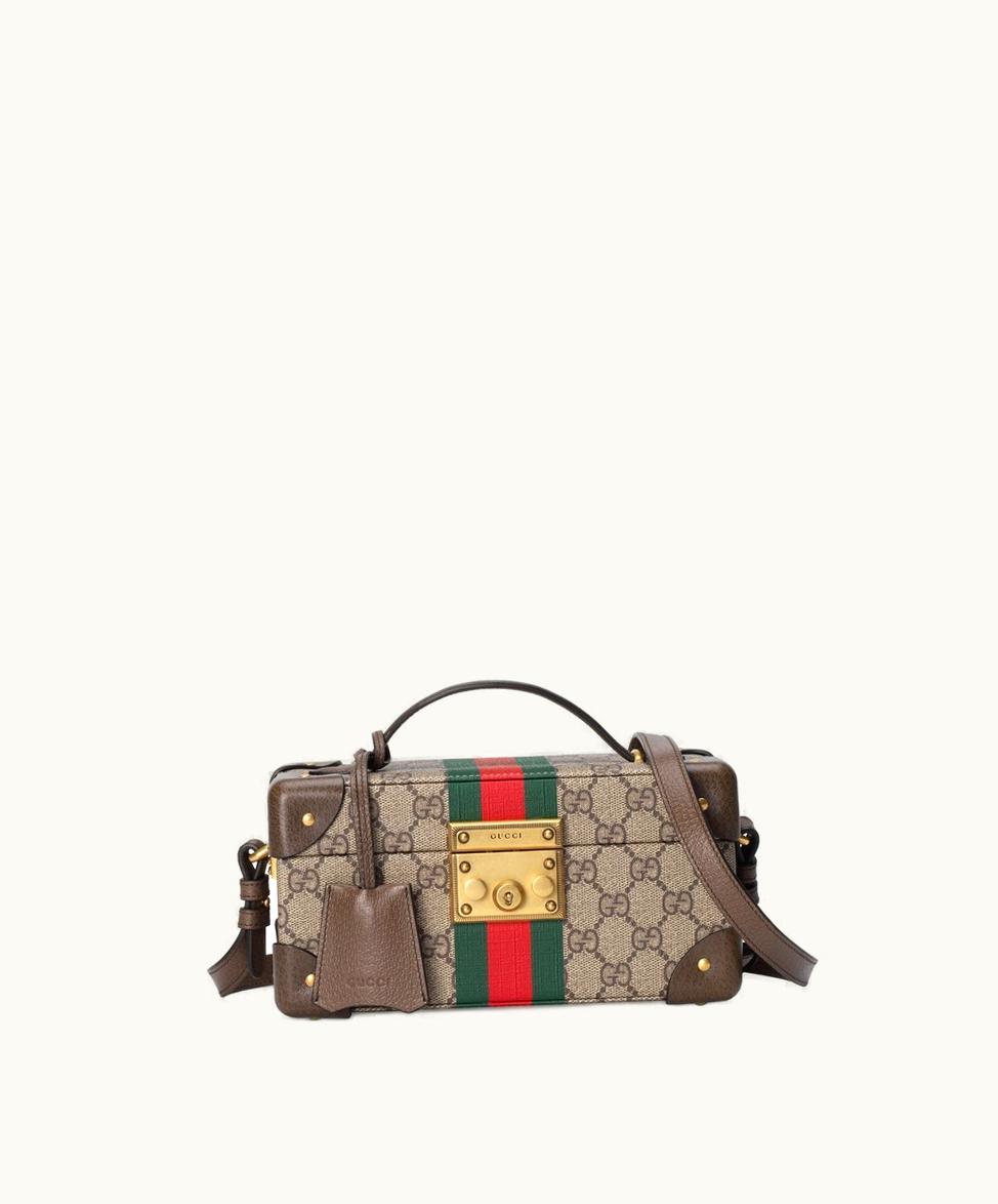 Gucci Gucci Savoy Watch Case Beige And Ebony Supreme Travel Essentials Beige And Ebony