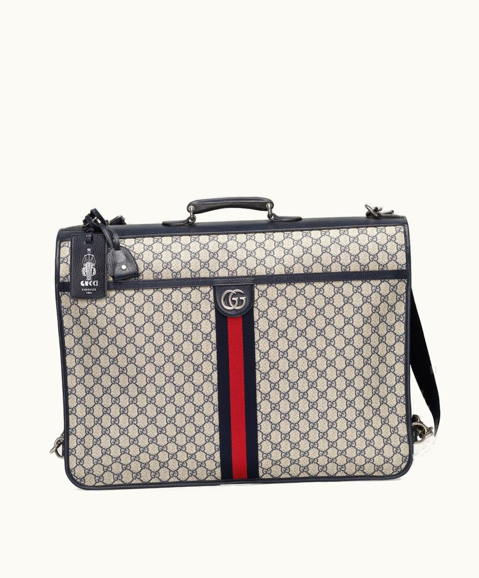 Gucci Gucci Savoy Garment Bag Beige And Blue Supreme