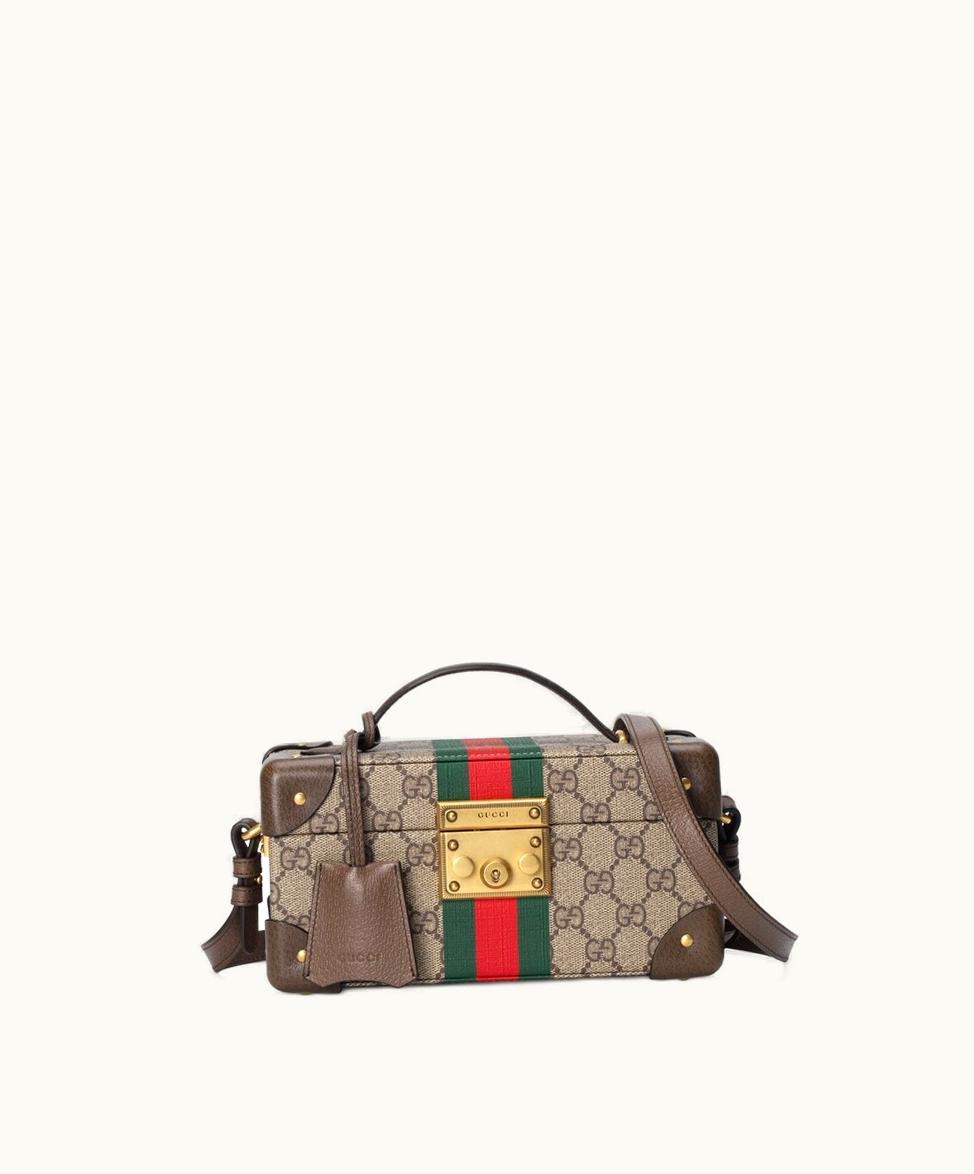 Gucci Gucci Savoy Jewellery Case Beige And Ebony Supreme