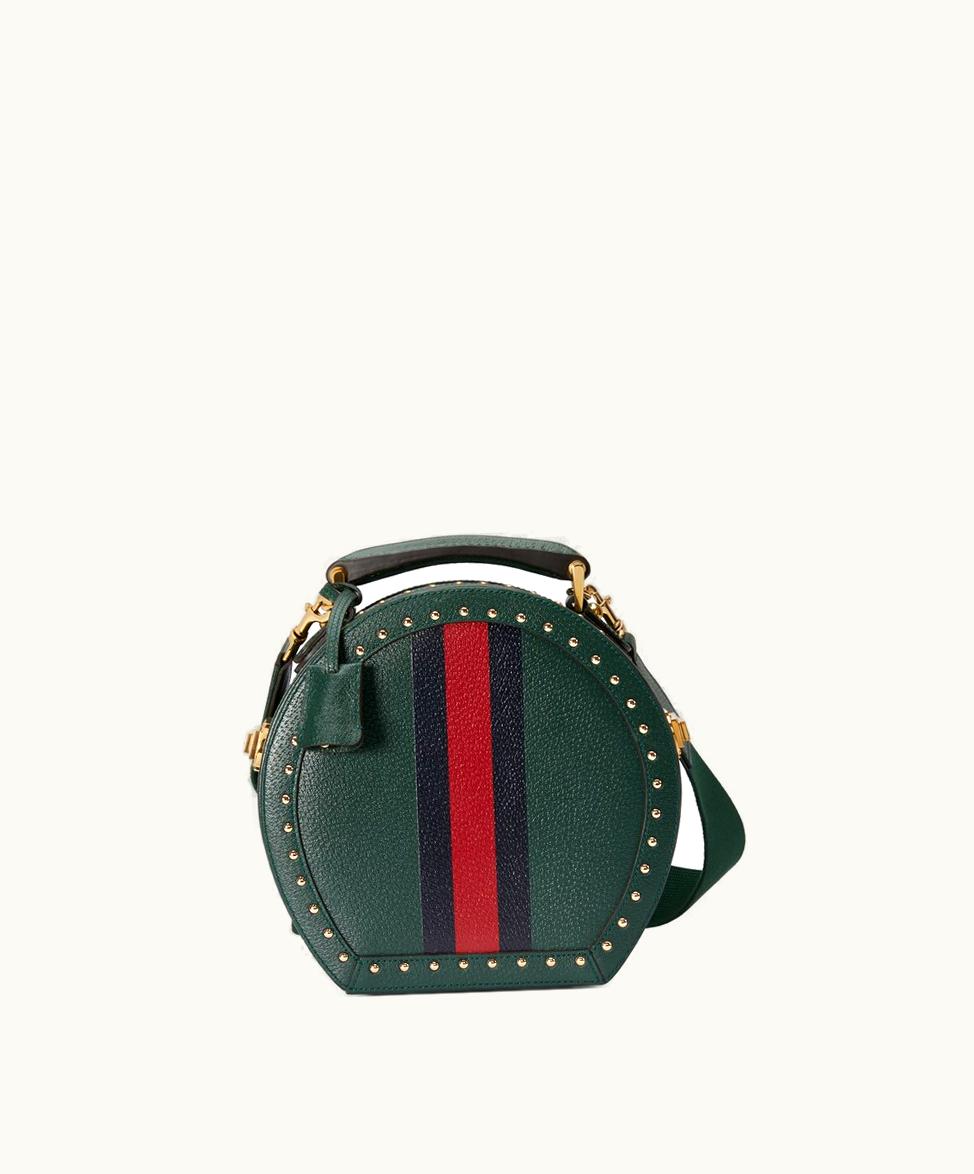 Gucci Gucci Savoy Mini Hat Box Green Leather