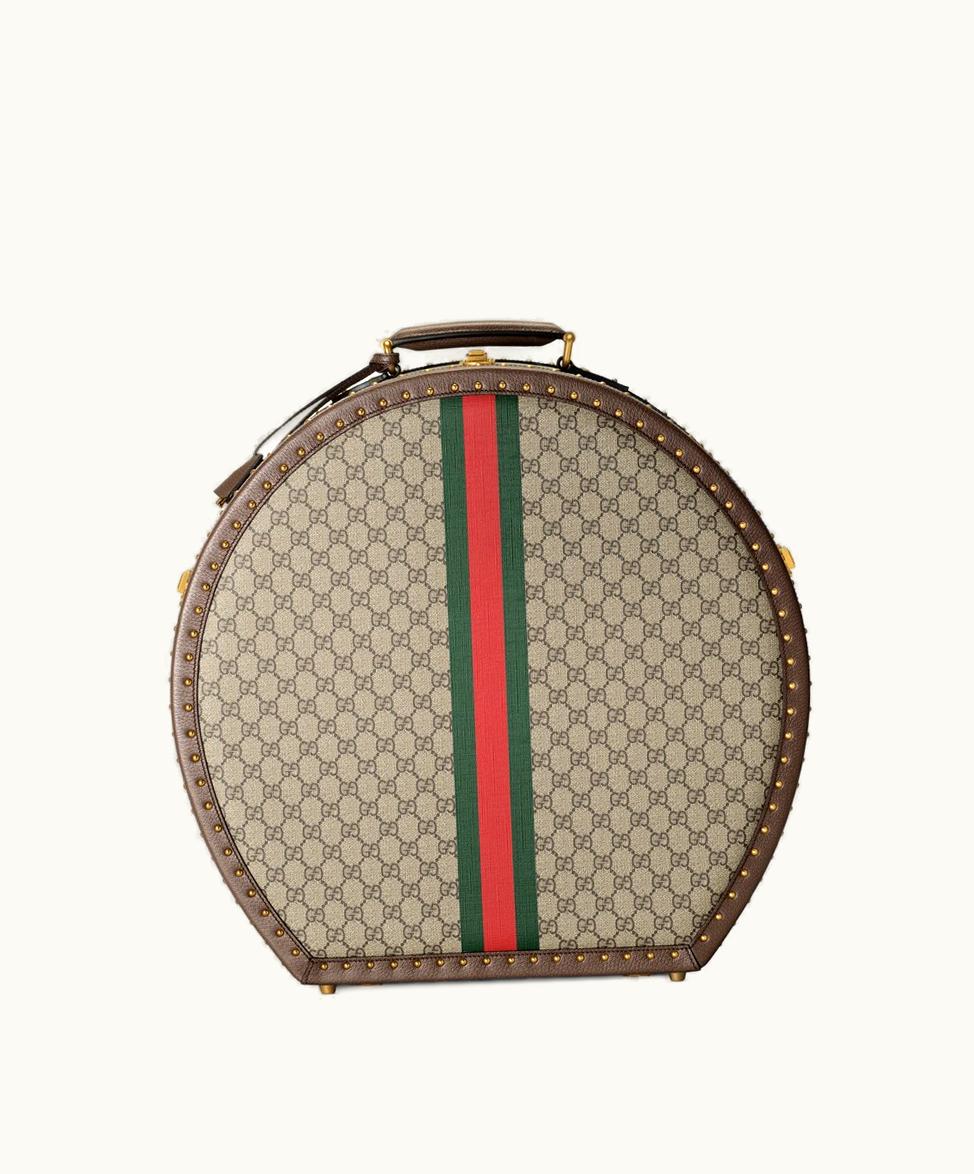 Gucci Gucci Savoy Large Hat Box Beige And Ebony Supreme_x000d_