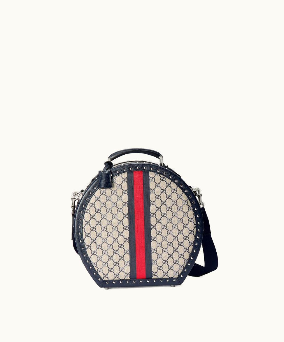 Gucci Gucci Savoy Small Hat Box Beige And Blue Supreme