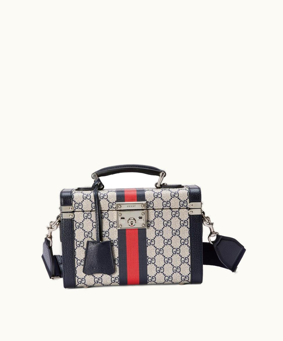 Gucci Gucci Savoy Beauty Case Beige And Blue Supreme