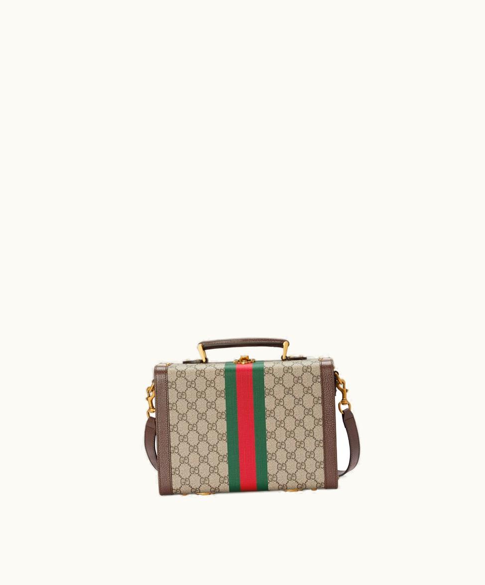 Gucci Gucci Savoy Beauty Case Beige And Ebony Supreme