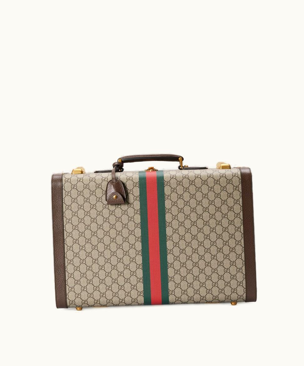 Gucci Gucci Savoy Medium Suitcase Beige And Ebony Supreme