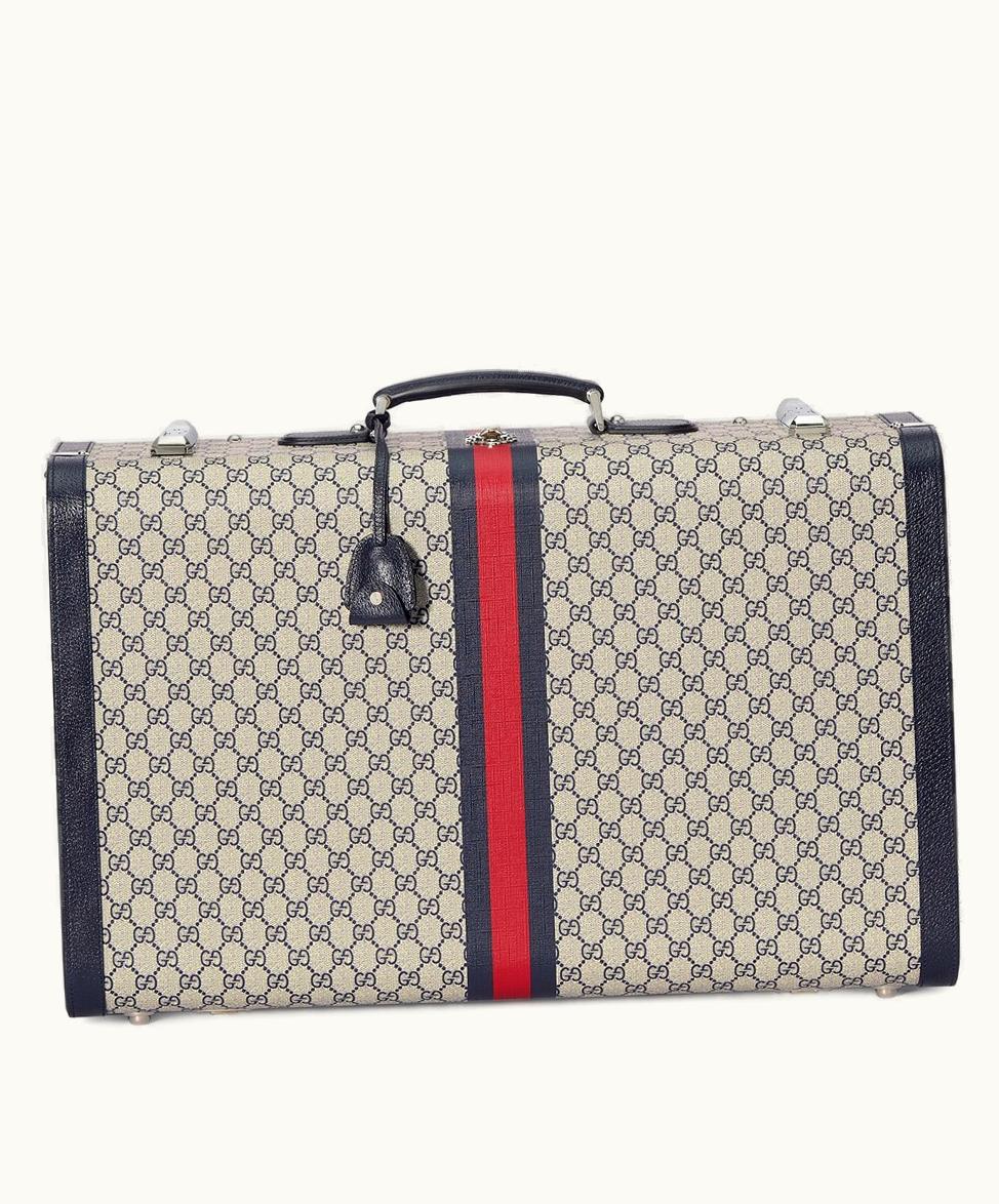 Gucci Gucci Savoy Large Suitcase Beige And Blue Supreme