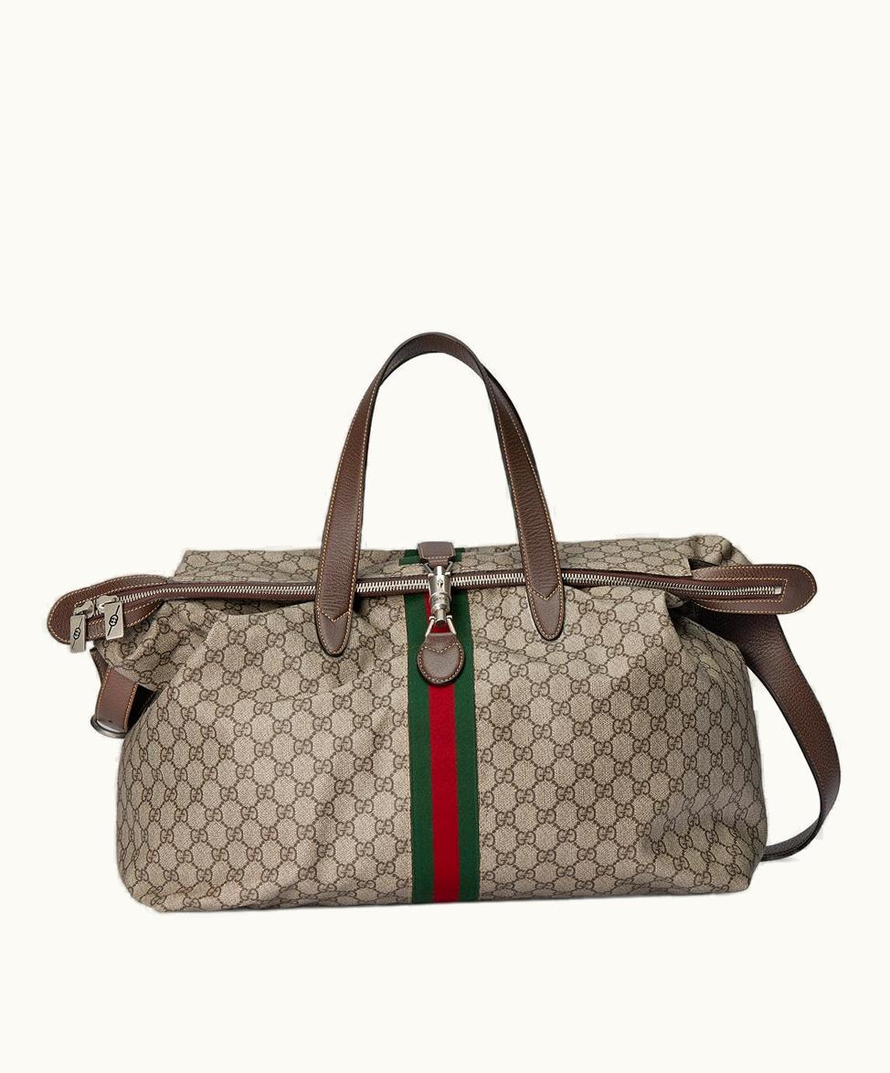 Gucci Gucci Jackie 1961 Large Duffle Bag Beige And Ebony GG Tender