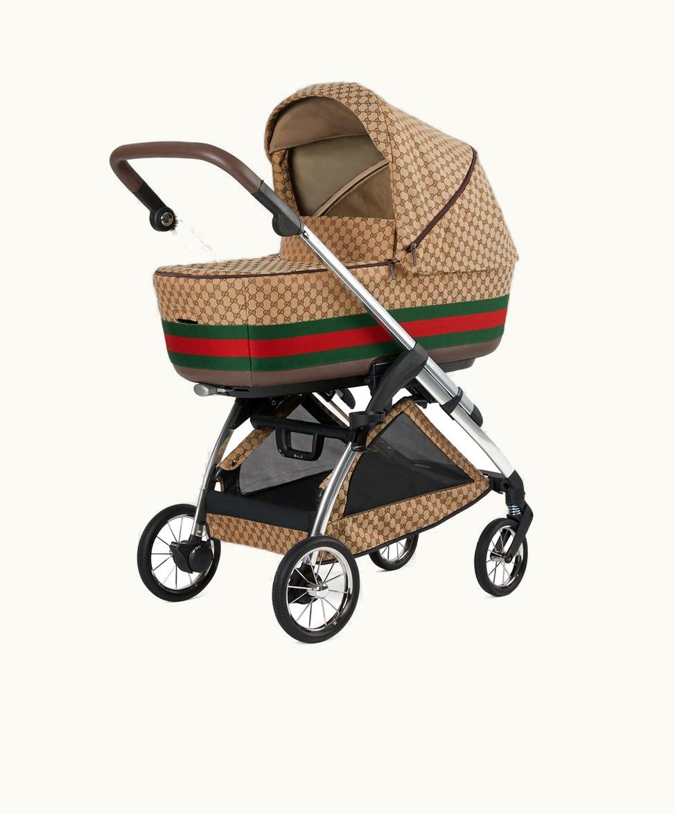 Gucci Gucci Bassinet-Stroller Combo Beige And Ebony GG Canvas