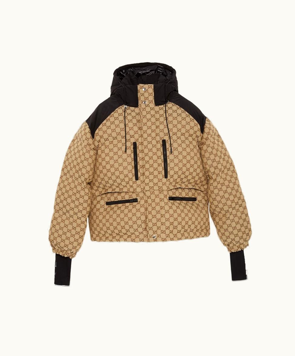 Gucci Gucci GG Canvas Bomber Jacket Camel And Ebony
