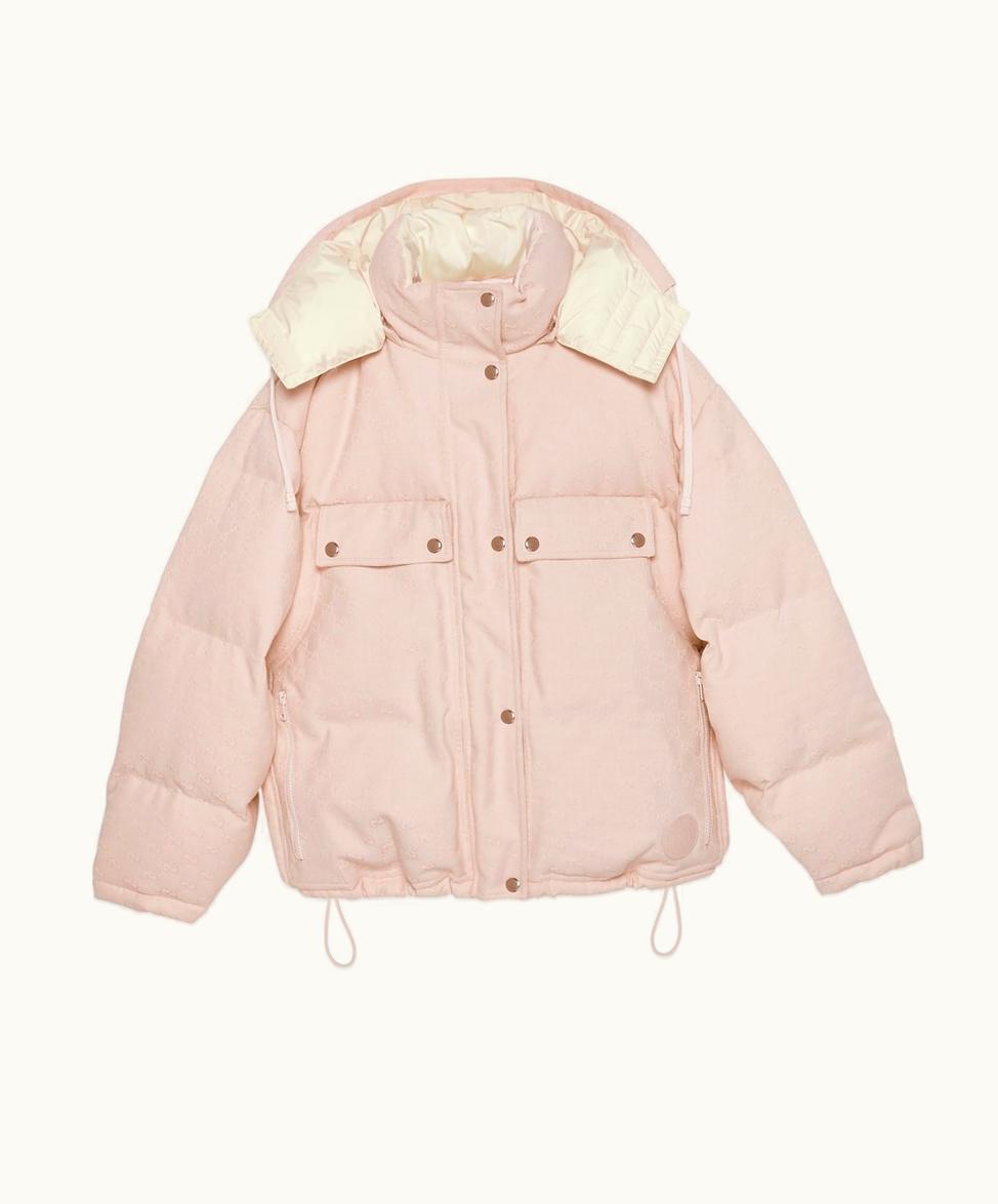 Gucci Gucci GG Cotton Canvas Puffer Jacket Light Pink