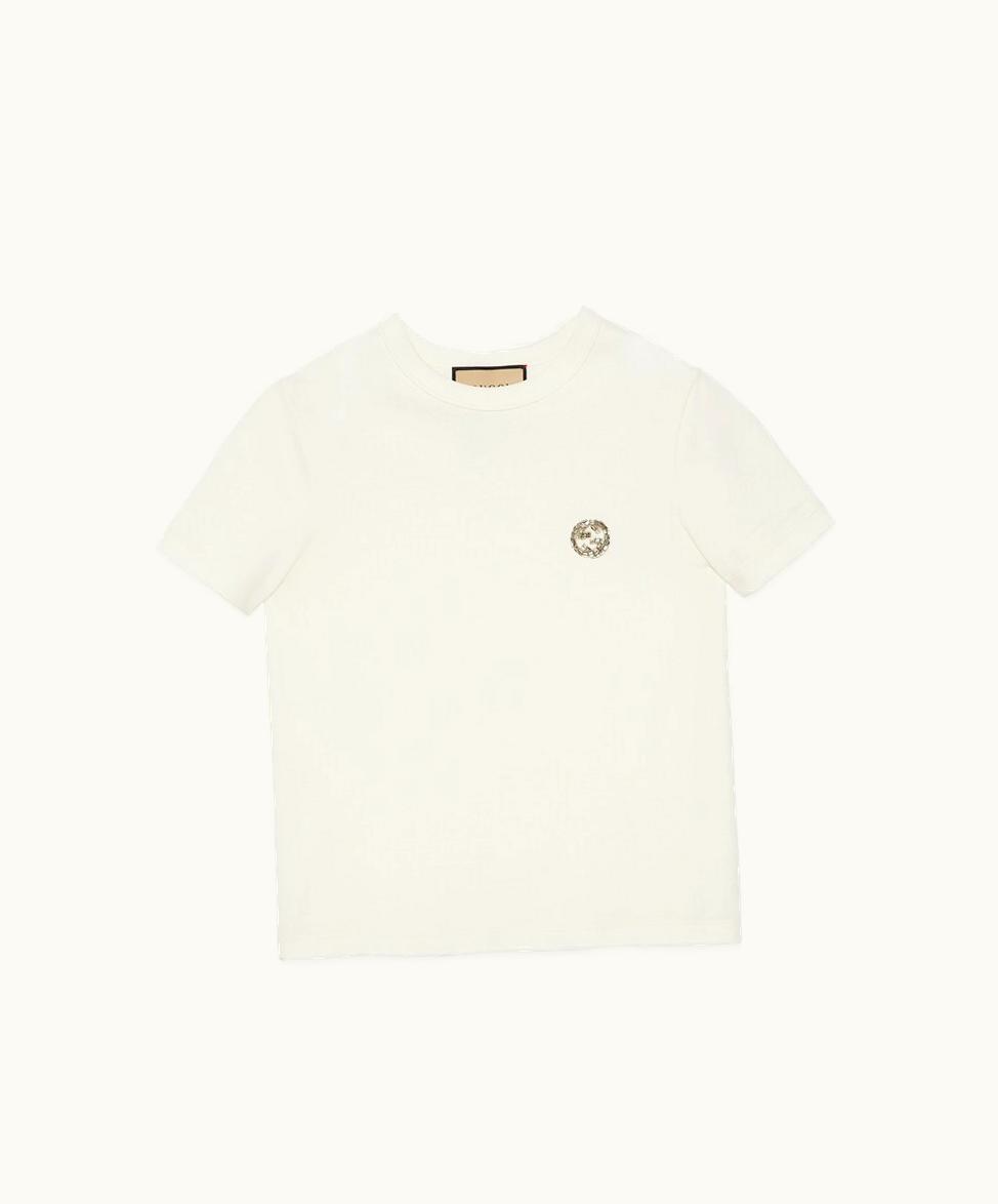 Gucci Gucci Cotton Jersey T-shirt With Interlocking G White