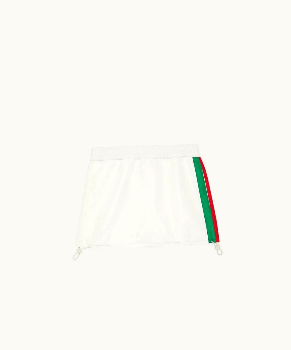 Gucci Gucci Nylon Mini Skirt With Web Off White