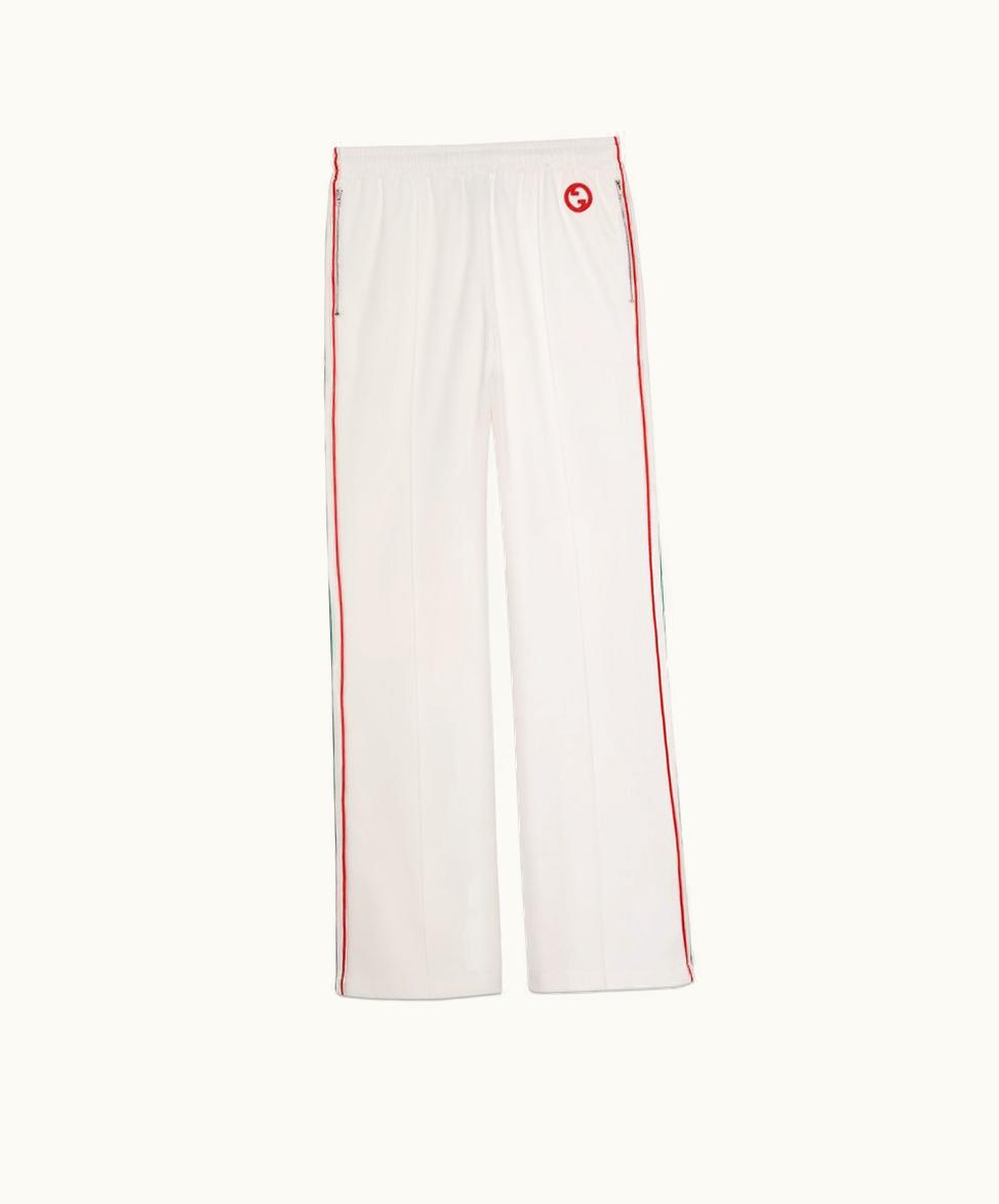 Gucci Gucci Technical Jersey Trousers With Web Off White