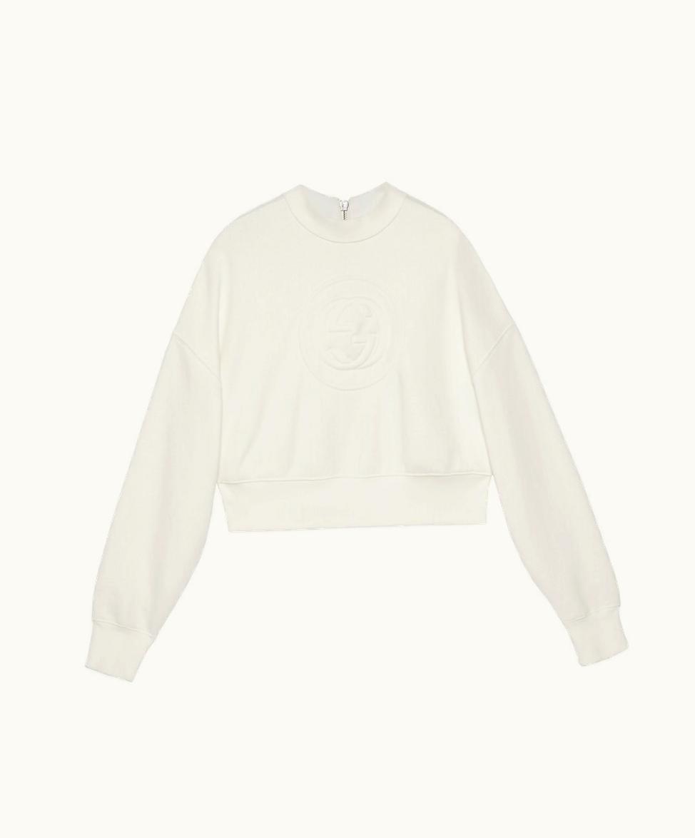 Gucci Gucci Jersey Sweatshirt With Interlocking G Off White