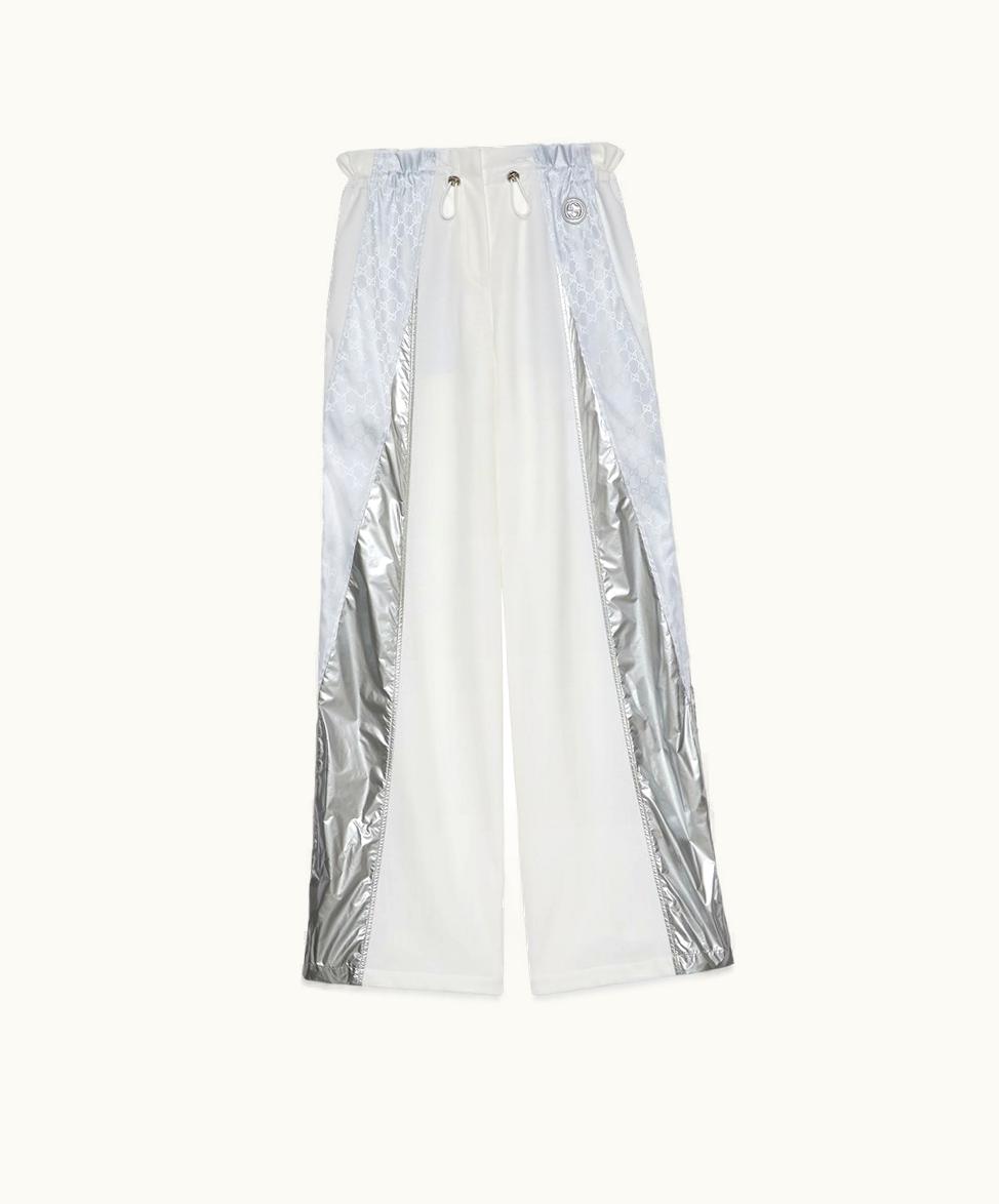 Gucci Gucci Nylon Trousers With Interlocking G Off White