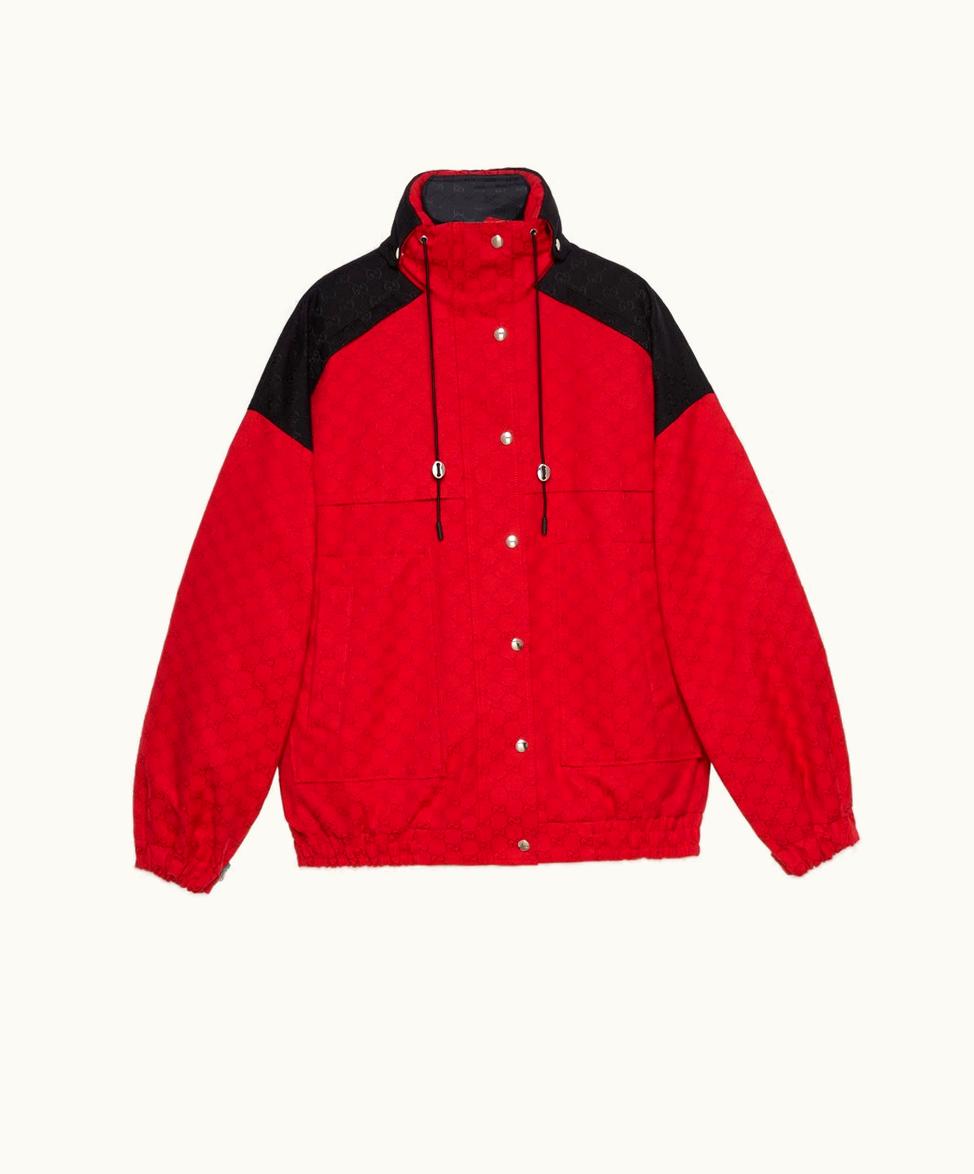 Gucci Gucci GG Canvas Bomber Jacket Red And Black