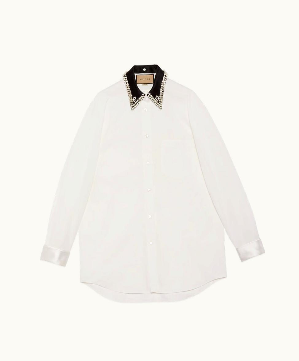 Gucci Gucci Cotton Shirt With Detachable Collar Off White