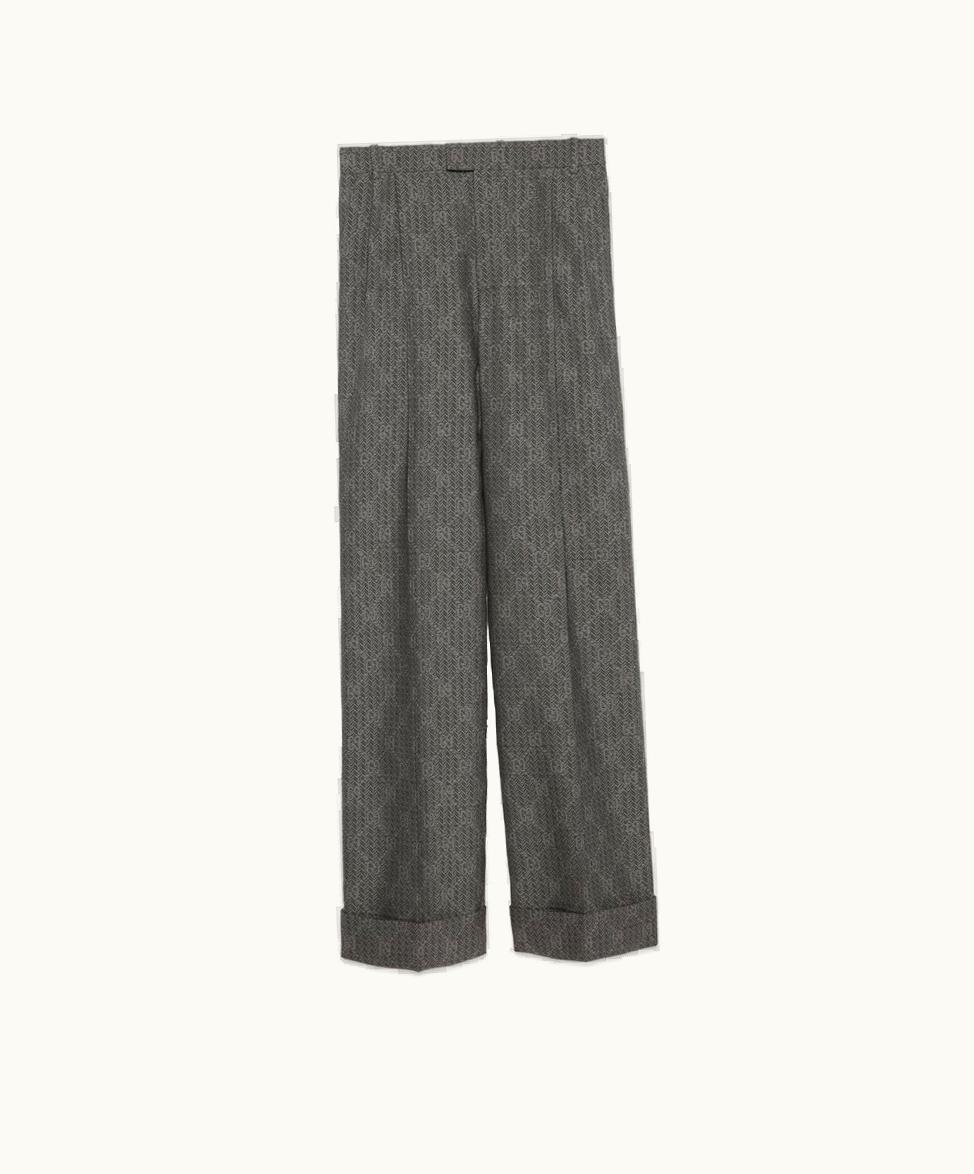 Gucci Gucci GG Chevron Wool Trousers Dark Grey And Light Grey
