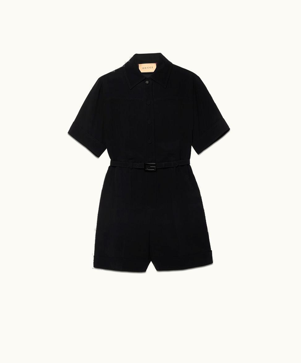 Gucci Gucci Viscose Crêpe Cady Short Jumpsuit Black