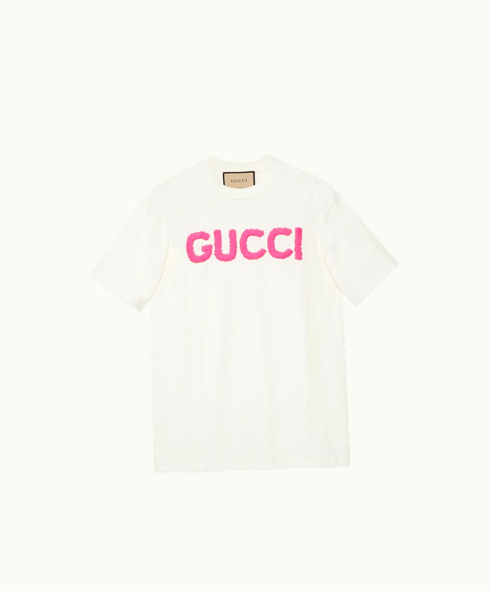 Gucci Gucci Cotton Jersey Short Sleeved T-shirt Off White