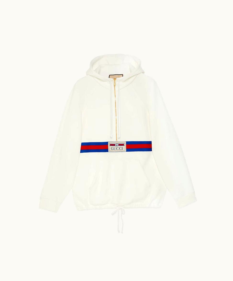 Gucci Gucci Cotton Jersey Sweatshirt With Web Ivory