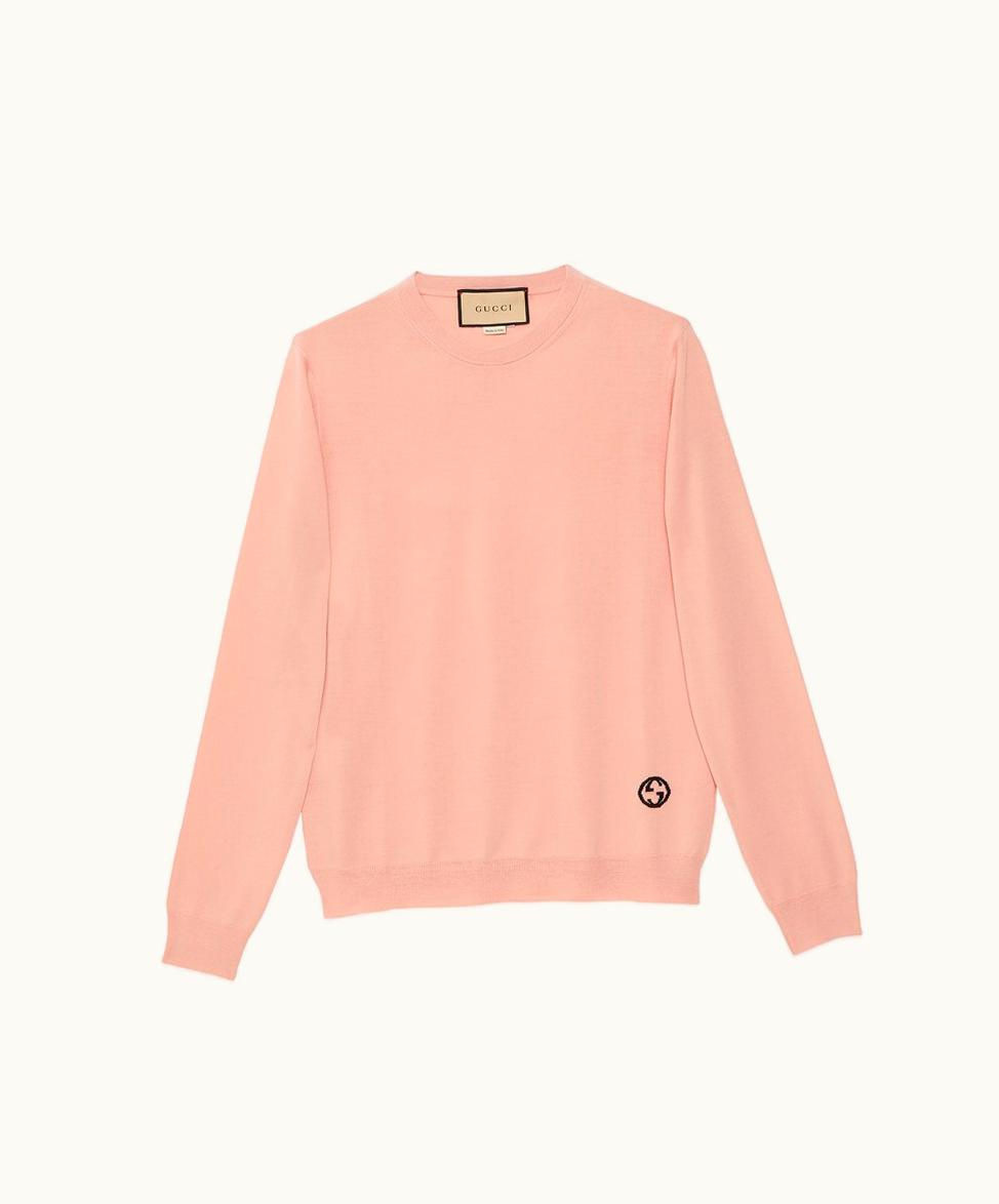 Gucci Wool Jumper With Interlocking G Light Pink